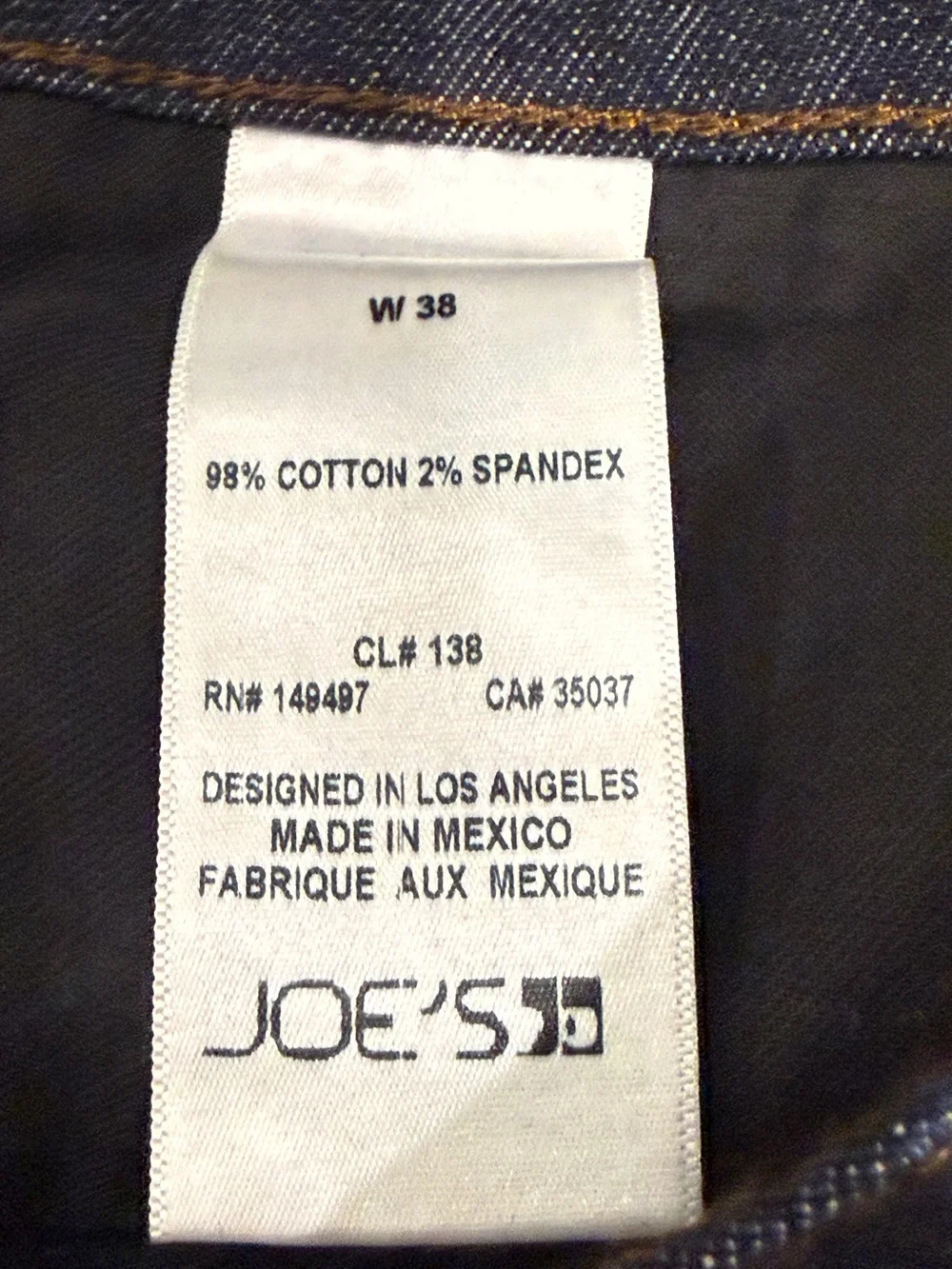 Joe’s Jeans Elliot Blue Dark Wash Denim Straight Fit Jeans Mens Size 38 x 34